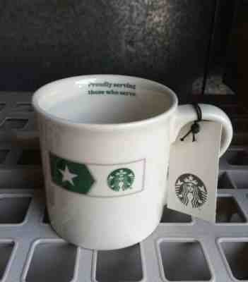Starbucks PROUDLY SERVING THOSE WHO SERVE Coffee Cup 14 Oz 2013! Made USA! - Sold on eBay Nov, 23rd 2019 for $15.00