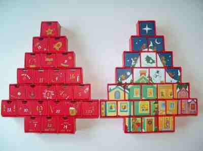 TWO Starbucks 2006 ADVENT CALENDARS Christmas Tree Reversible Gift Drawers Empty - Sold on eBay Nov, 23rd 2019 for $24.99