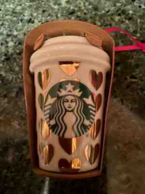 STARBUCKS Gold Hearts Holiday Christmas Ornament - Sold on eBay Nov, 23rd 2019 for $16.00