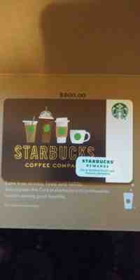 starbucks gift card FOR $200.00 - Sold on eBay Nov, 23rd 2019 for $127.50