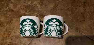 Starbucks Mug 14 Oz White 2017 Green Mermaid Logo Coffee Cup Stoneware Set of 2 - Sold on eBay Nov, 23rd 2019 for $18.24