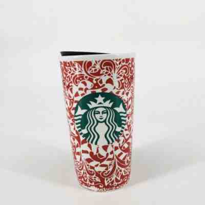 2016 StaRbucks Christmas Candy Canes Red Ceramic Tumbler/Mug-12 oz. with Lid - Sold on eBay Nov, 23rd 2019 for $19.95