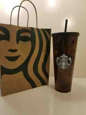 Starbucks Tortoise Shell Acrylic Cold Cup Tumbler Venti 24 oz BRAND NEW w/ Tags - Sold on eBay Nov, 23rd 2019 for $36.00
