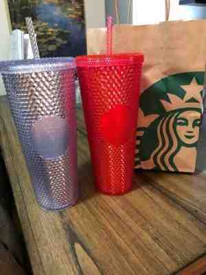 2 Pack Combo Starbucks Holiday 2019 Studded Platinum + Neon Pink Tumblers NEW - Sold on eBay Nov, 23rd 2019 for $46.00