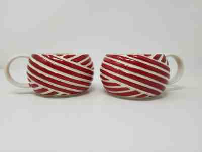 Starbucks 2013 Set of 2 Peppermint Twist Candy Cane Mug 12 Fl oz Red Holiday Cup - Sold on eBay Nov, 23rd 2019 for $17.99