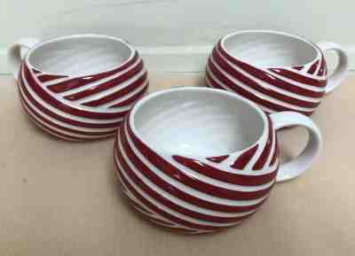 Starbucks Coffee Mug 2013 Red White Peppermint Twist Candy Cane Stripe Set of 3 - Sold on eBay Nov, 23rd 2019 for $24.65