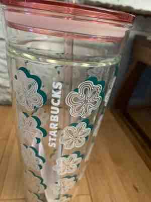 Starbucks Glass Tumbler 2017 20 Oz Flowers Floral - Sold on eBay Nov, 23rd 2019 for $19.95