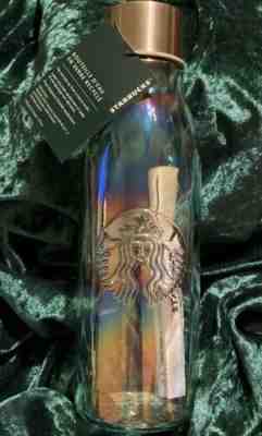 Starbucks 2019 Holiday Glass Water Bottle IRIDESCENT Spain 20oz - NEW! - Sold on eBay Nov, 23rd 2019 for $27.50
