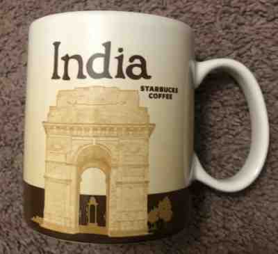 Starbucks INDIA COLLECTOR SERIES Mug 2012 w. India Gate & Cricket images 16 oz - Sold on eBay Nov, 23rd 2019 for $19.99