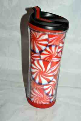 Starbucks Peppermint 2007 Travel Tumbler Coffee Mug 3D Red White Candies New 17. - Sold on eBay Nov, 23rd 2019 for $17.99