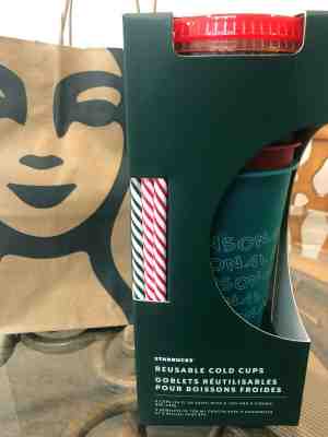 New Starbucks 2019 Holiday Reusable Cold Cups Set Of 5 Christmas In Hand. - Sold on eBay Nov, 22nd 2019 for $23.00
