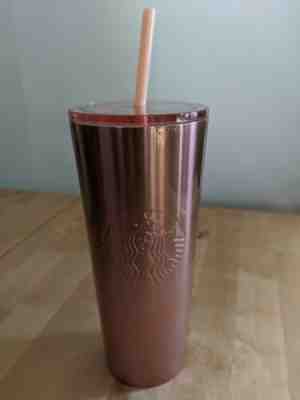 Starbucks Sparkling Rose Gold Holiday Metal Cup Stainless Steel 24 OZ Tumbler - Sold on eBay Nov, 22nd 2019 for $25.00
