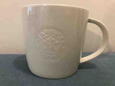 Starbucks Coffee Cup Mug 2009 White Embossed Mermaid New Bone China Logo 16oz - Sold on eBay Nov, 22nd 2019 for $24.99