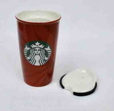 Starbucks Travel Tumbler w/ Lid 2014 Christmas Red Ceramic Coffee Mug Logo NWOT - Sold on eBay Nov, 22nd 2019 for $15.99
