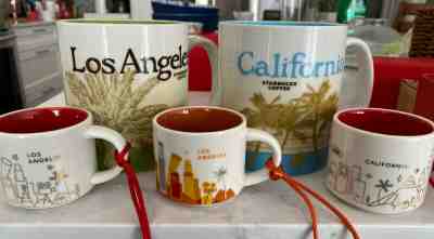 3 Starbucks Ornaments HOLIDAY LOS ANGELES CALIFORNIA + BONUS LA and CAL mugs! - Sold on eBay Nov, 22nd 2019 for $39.99
