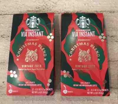 STARBUCKS 2019 VIA CHRISTMAS BLEND VINTAGE AGED SUMATRA DARK ROAST COFFEE 2 BOX - Sold on eBay Nov, 22nd 2019 for $39.95