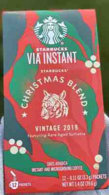 ??Starbucks VIA® Christmas Blend Vintage 2019??- 1 Box - 12 Packets - Sold on eBay Nov, 22nd 2019 for $19.00