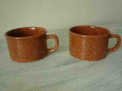 STARBUCKS 2006 Burnt Orange Brown Short Speckled Coffee Cups (2) Collectible NOS - Sold on eBay Nov, 22nd 2019 for $39.95