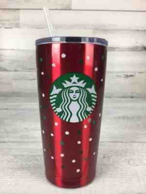 new Starbucks Holiday 2018 Stainless Steel Tumbler Cup 20oz Polka Dot - Sold on eBay Nov, 22nd 2019 for $23.99