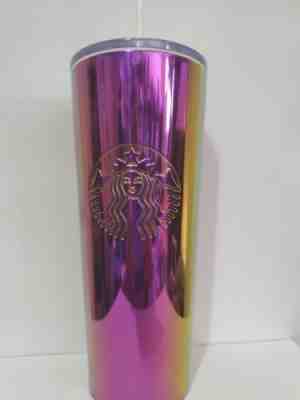 NEW 2019 STARBUCKS COLD CUP IRIDESCENT PINK PURPLE STAINLESS STEEL TUMBLER 24 fl - Sold on eBay Nov, 21st 2019 for $34.99