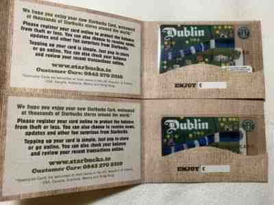 RARE MINT Starbucks Cards Dublin 2009 2 Cards With 2 Sleeves - Sold on eBay Nov, 21st 2019 for $119.50