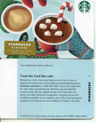 RARE ERROR  MISSING BAR CIDE CARD  NUMBER & PIN NUMBER  HOLIDAY  STARBUCKS CARD - Sold on eBay Nov, 21st 2019 for $49.99