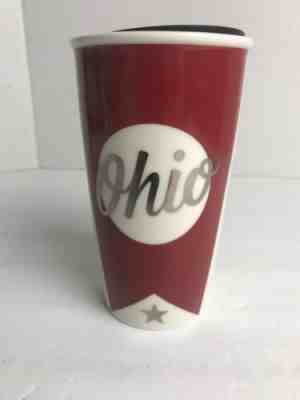 Starbucks 2016 Ohio Ceramic Traveler Cup Tumbler Brand New 12 oz Scarlet & Gray - Sold on eBay Nov, 25th 2019 for $44.99