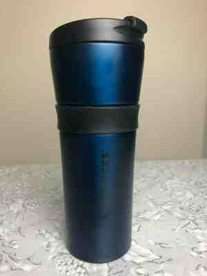 Starbuck Matte Black 16 oz stainless steel tumbler with lid, grip in middle NEW - Sold on eBay Nov, 25th 2019 for $29.95