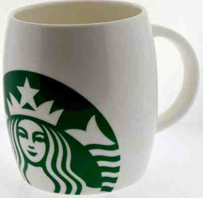 2010 STARBUCKS  Mermaid Siren Logo White Ceramic Barrel Coffee Mug 14 oz. NWOT - Sold on eBay Nov, 25th 2019 for $20.00