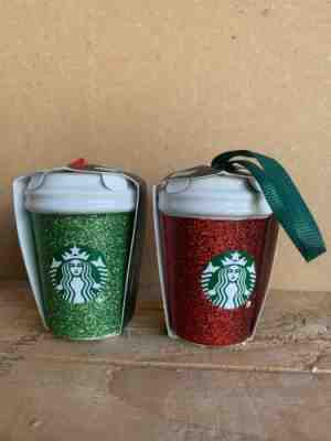 Starbucks 2019 Holiday Christmas Ornament Set 2 Pack Pair 2pc Xmas New - Sold on eBay Nov, 25th 2019 for $17.50