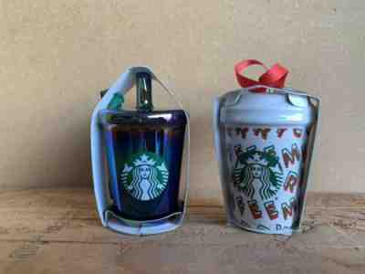 Starbucks 2019 Holiday Christmas Ornament Set 2 Pack Pair 2pc Xmas New - Sold on eBay Nov, 25th 2019 for $17.50