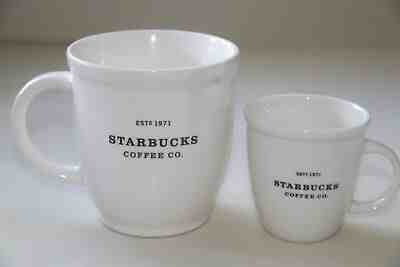 STARBUCKS 2007, 2001 LG 18 OZ ABBEY MUG AND 2001 30TH ANNIVERSARY BABY VERSION - Sold on eBay Nov, 25th 2019 for $24.50