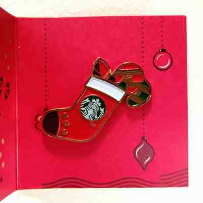 Starbucks Japan 2013 Pin Badge Sox Socks Holiday Christmas - Sold on eBay Nov, 25th 2019 for $20.00