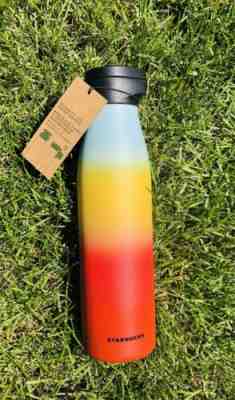 NEW Summer 2019 RAINBOW Starbucks Magnetic lid Stainless Steel Water Bottle 20oz - Sold on eBay Nov, 25th 2019 for $18.00
