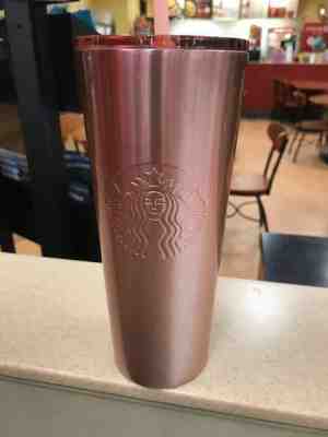 Starbucks 2019 Rose Gold Pink Glitter Stainless Steel Cup Tumbler 24oz Venti?????? - Sold on eBay Nov, 25th 2019 for $39.99