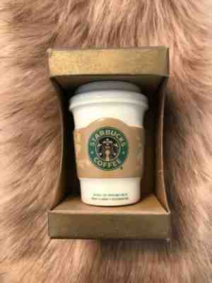 Starbucks 2008 Christmas Holiday Ornament Mini White to Go Cup Sleeve with box - Sold on eBay Nov, 25th 2019 for $15.99