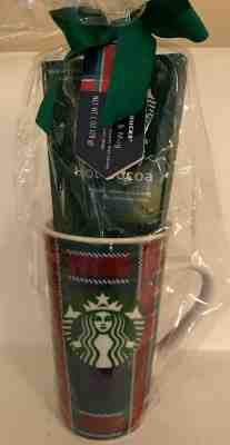 2017 Starbucks Christmas mug hot cocoa gift set expired red green plaid coffee - Sold on eBay Nov, 25th 2019 for $24.99