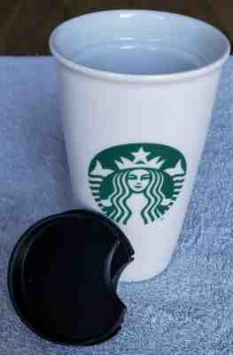 NEW Starbucks Mermaid Logo White Green Ceramic Lid Travel Tumbler Mug Cup Hot 12 - Sold on eBay Nov, 25th 2019 for $24.95