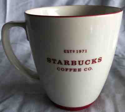 STARBUCKS COFFEE Co. 2007 EST 1971 White/Red ABBEY Mug Ceramic Cup 18 oz EUC - Sold on eBay Nov, 25th 2019 for $15.20