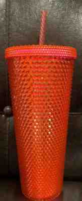 STARBUCKS 2019 Neon Pink Studded Cold Cup Tumbler WINTER HOLIDAY 24 oz - Sold on eBay Nov, 25th 2019 for $19.95