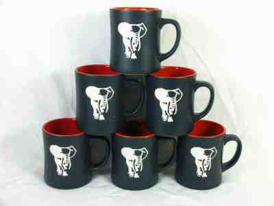 Set 6 Of Starbucks 2011 Matte Laser Etched ELEPHANT grey/orange 16 oz Coffee Mug - Sold on eBay Nov, 25th 2019 for $120.00