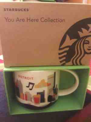 NIB With SKU STARBUCKS DETROIT MICHIGAN USA  You Are Here (YAH)  14 Oz Mug. Rare - Sold on eBay Nov, 25th 2019 for $28.00