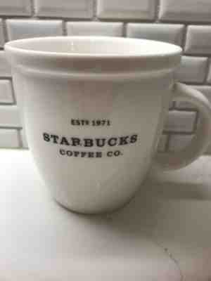 2007 Starbucks Coffee Mug Cup Barista Abbey White Black 18 oz Estd 1971 Large - Sold on eBay Nov, 25th 2019 for $16.99
