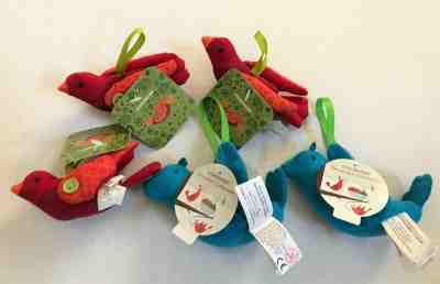 2008 2011 STARBUCKS Felt Red Blue BIRD ORNAMENTS Lot of 5 FREE SHIP! - Sold on eBay Nov, 25th 2019 for $17.95