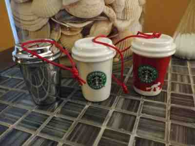 Set of 3 Starbucks Coffee To-Go Cups CHRISTMAS Ornaments 2006 NEW! - Sold on eBay Nov, 25th 2019 for $15.99