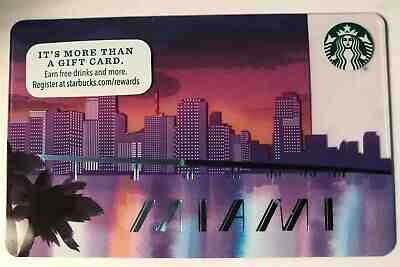 Lot of 100 Starbucks Miami Gift Cards 2015 Beautiful City Skyline NEW Card Lot - Sold on eBay Nov, 25th 2019 for $39.99
