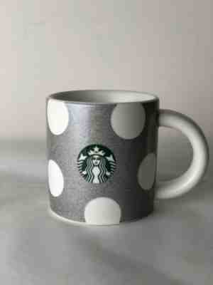Starbucks 2019 Christmas White Dot Silver Sparkle Mug Demi Espresso Mini Cup 3oz - Sold on eBay Nov, 26th 2019 for $15.00