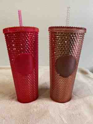 Starbucks Studded Tumbler Set - Rose Gold and Neon Pink - 24oz - Brand New - Sold on eBay Nov, 26th 2019 for $75.00