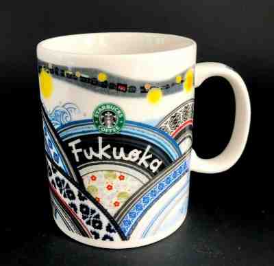 Starbucks Coffee 2010 Japan FUKUOKA City OLD LOGO Yatai Art Mug Cup 400ml  - Sold on eBay Nov, 26th 2019 for $49.50