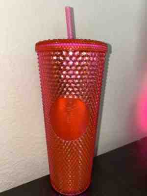 Starbucks 2019 Holiday Neon Pink Studded Cold Cup Tumbler Ready to Ship NEW - Sold on eBay Nov, 26th 2019 for $29.98